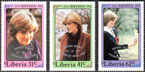 Liberia 1982 Birth of Prince William Stamps Liberia 1982 Birth of Prince William Stamps